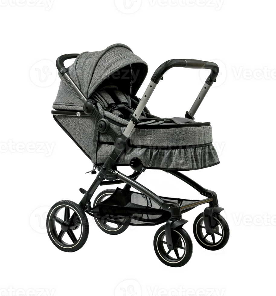 modern baby stroller, carriage, pusher, pram transparent background, isolated graphic resource cutout, parent product png