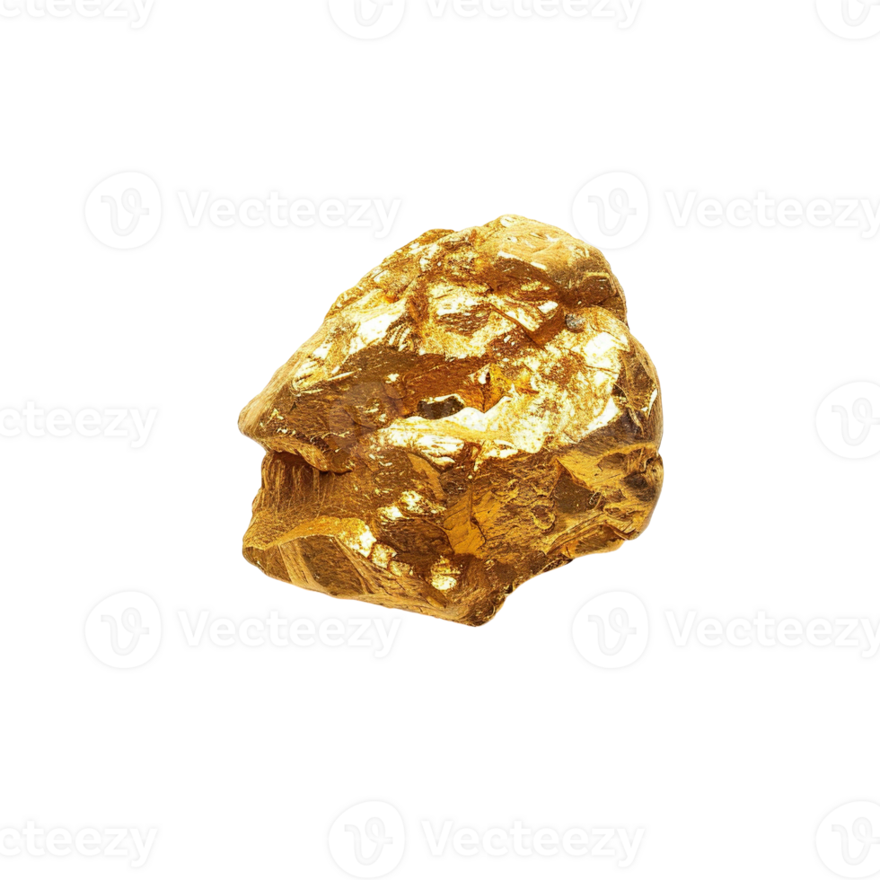 Pure gold nugget rock, precious stone, specimen transparent background isolated graphic resource cutout. Lapidary, geology, rockhounding, collecting, gemstone, mineral png