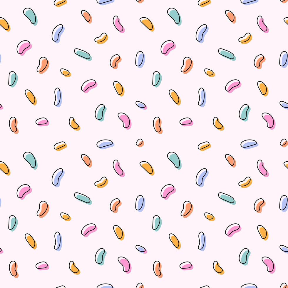 Colorful confetti, spots, doodles seamless pattern. Creative minimalist style art background, trendy design with basic shapes. Modern abstract background. vector