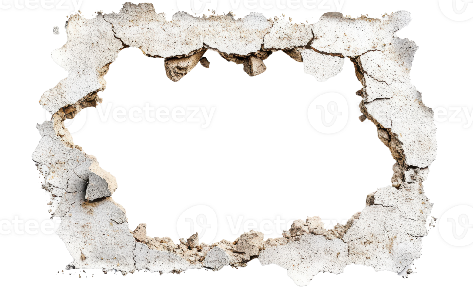 Broken Wall Frame Grunge Texture Abstract Background Distressed Wall Cracked Plaster Industrial png
