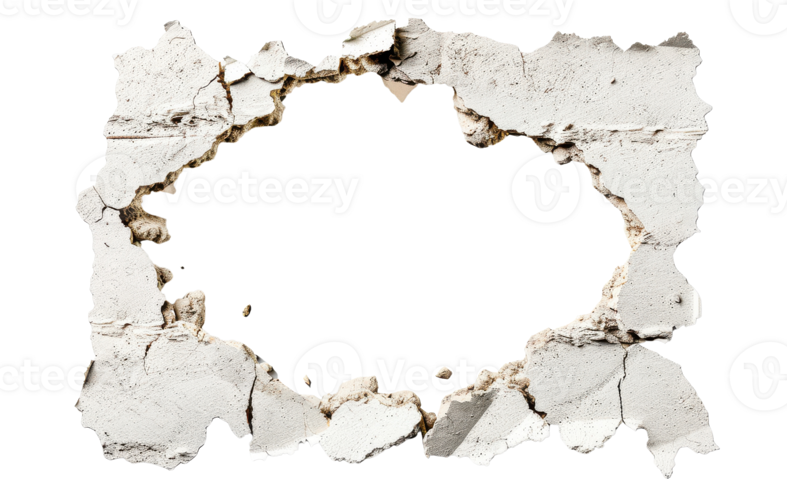 Broken Wall Hole Damaged Plaster Frame Design Element png