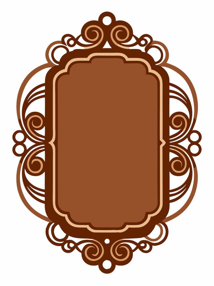 Vintage frame brown ornament, luxury ornament rectangle frame design for wedding or invitation vector