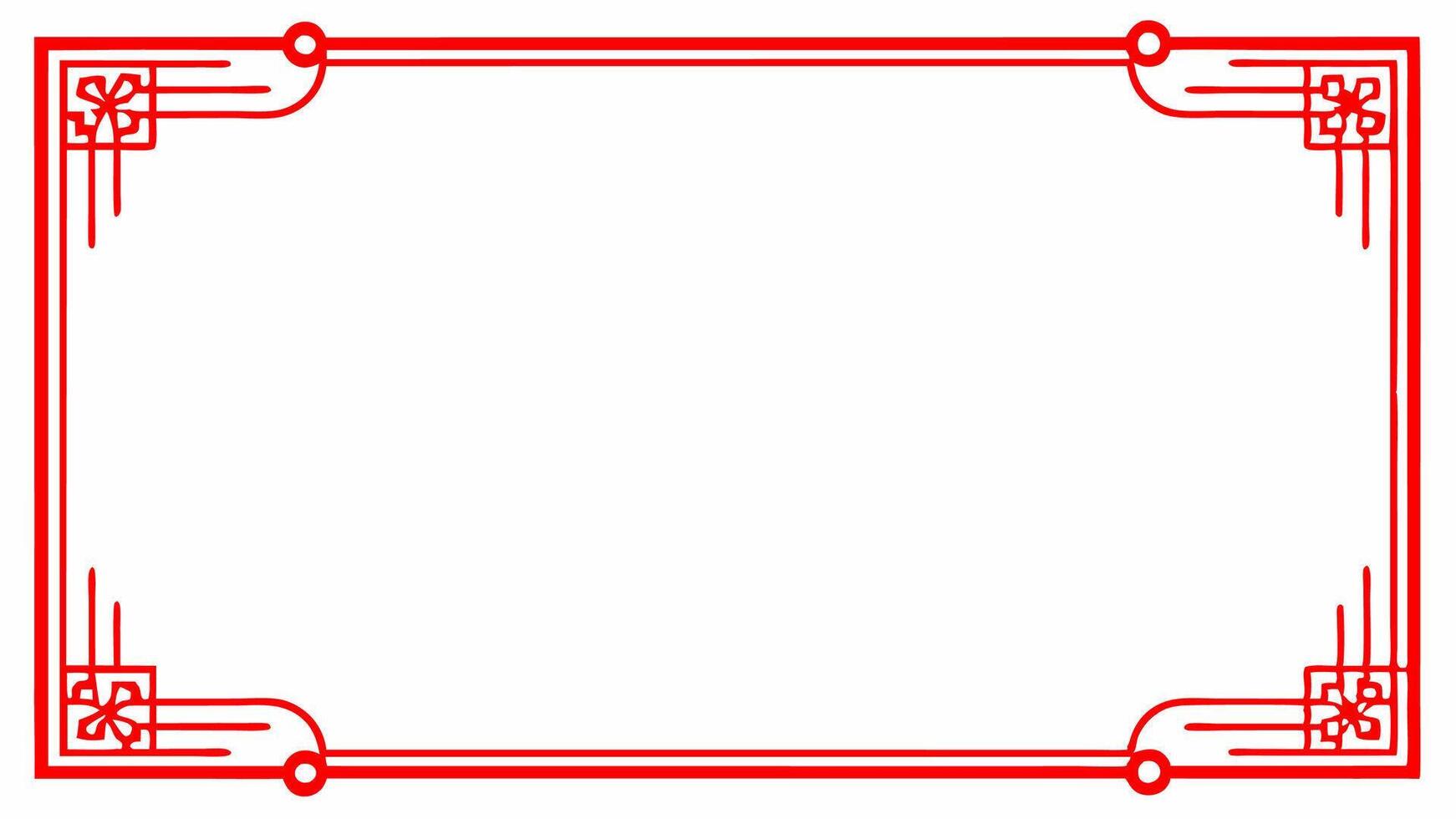 Red rectangle ornament, red corner frame ornament, frame design for invitation or wedding background vector