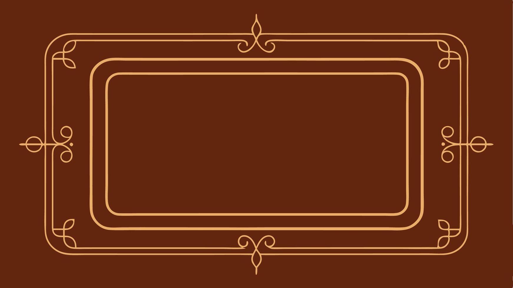 Luxury brown frame background, rectangle ornament brown for invitation or banner design vector