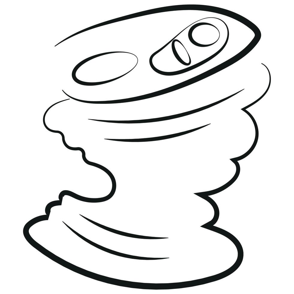 icon of a bent tin can drawn in a black outline, to fight against environmental pollution day vector