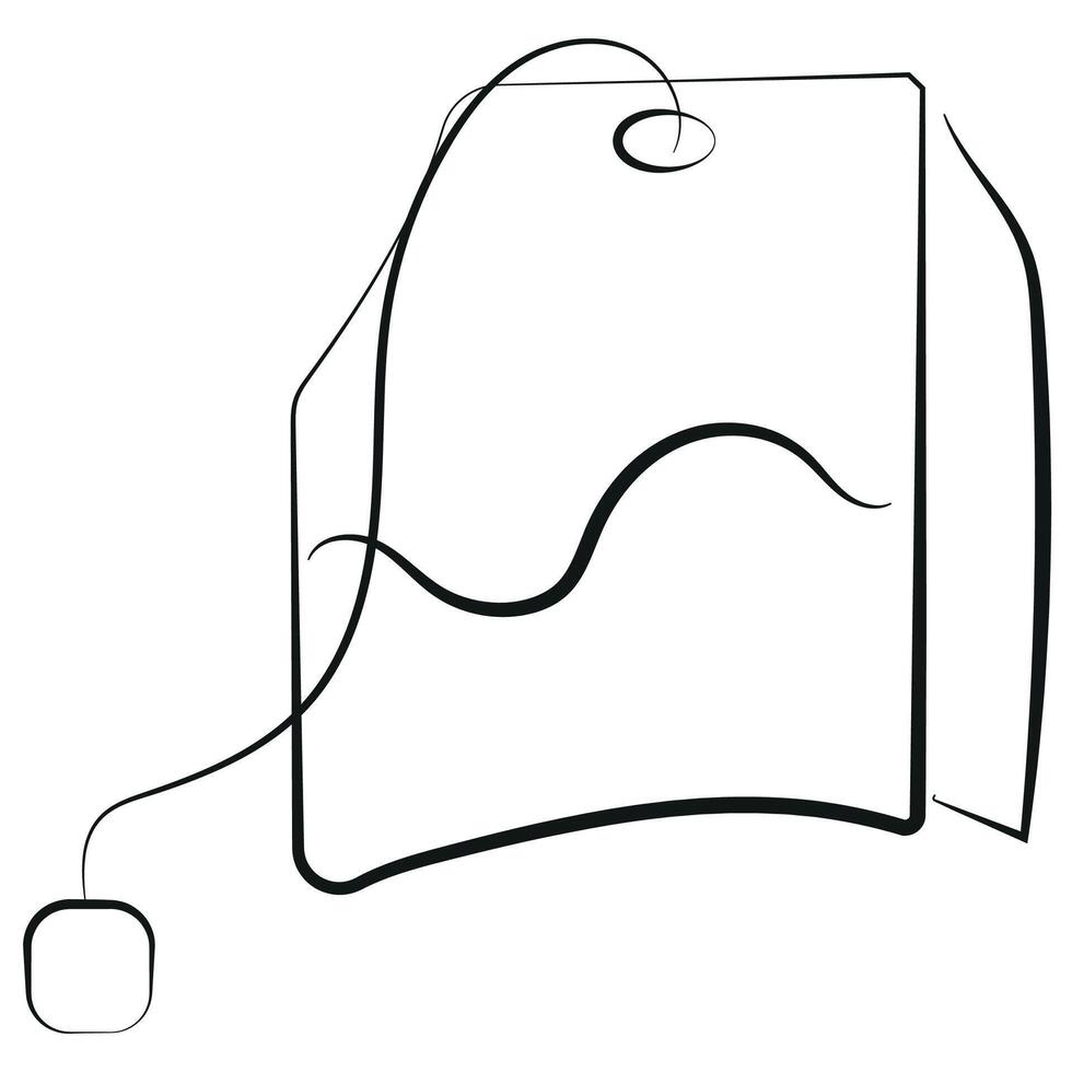 icon of garbage, namely a used tea bag drawn with a black outline, to fight against environmental pollution day vector