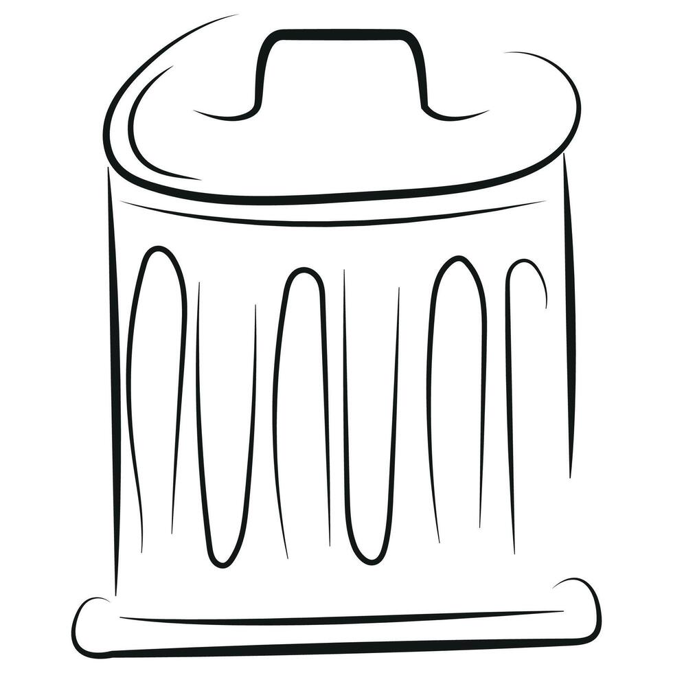 icon of a round garbage can drawn with different contours, to fight against environmental pollution day vector