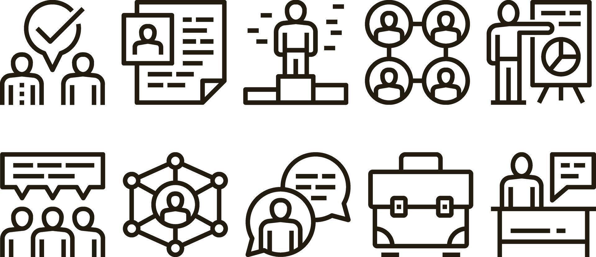 Teamwork thin line icons design vector