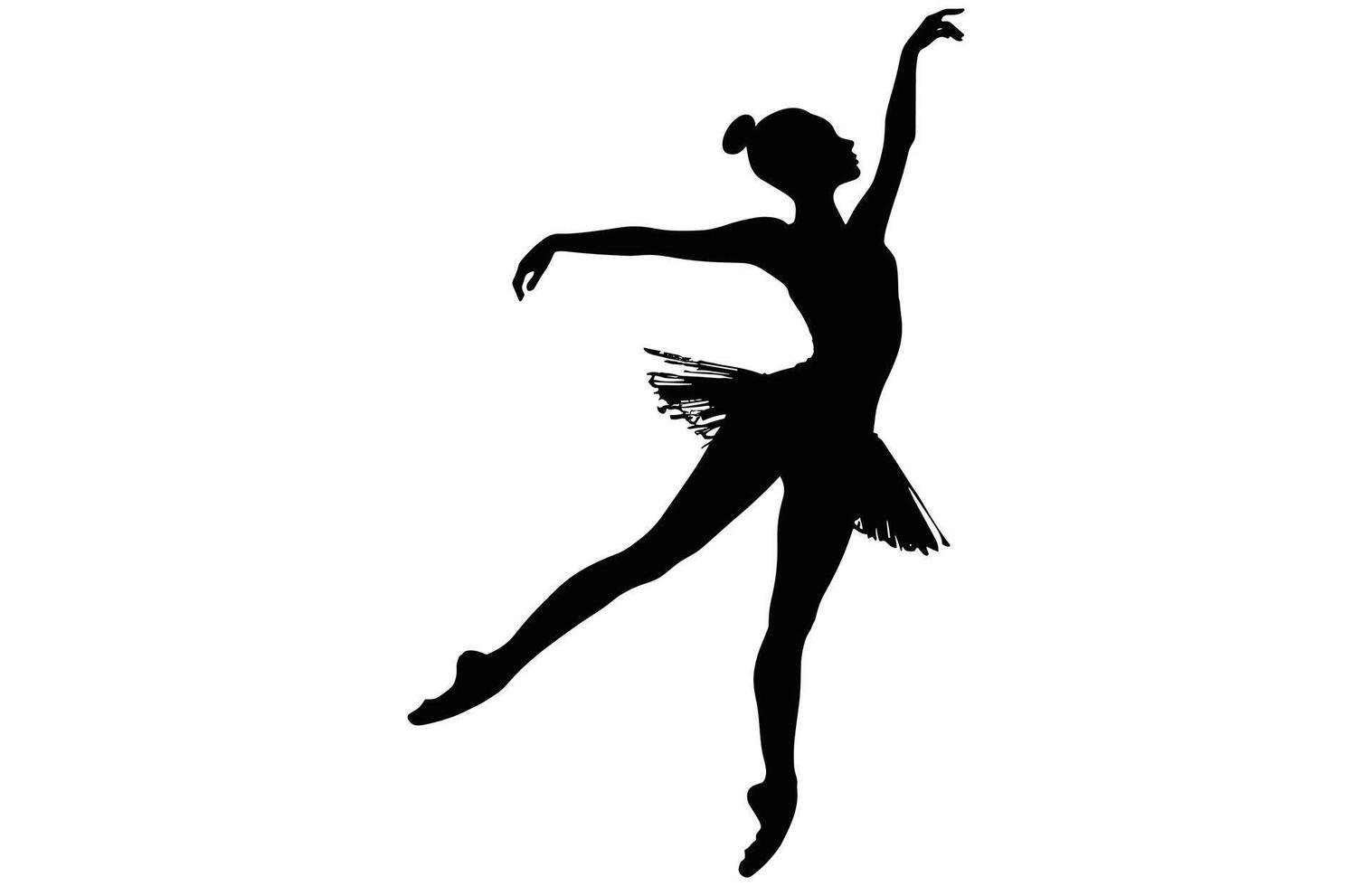 Female Ballet Dancer Silhouette - Artistic Ballerina Stock Design vector