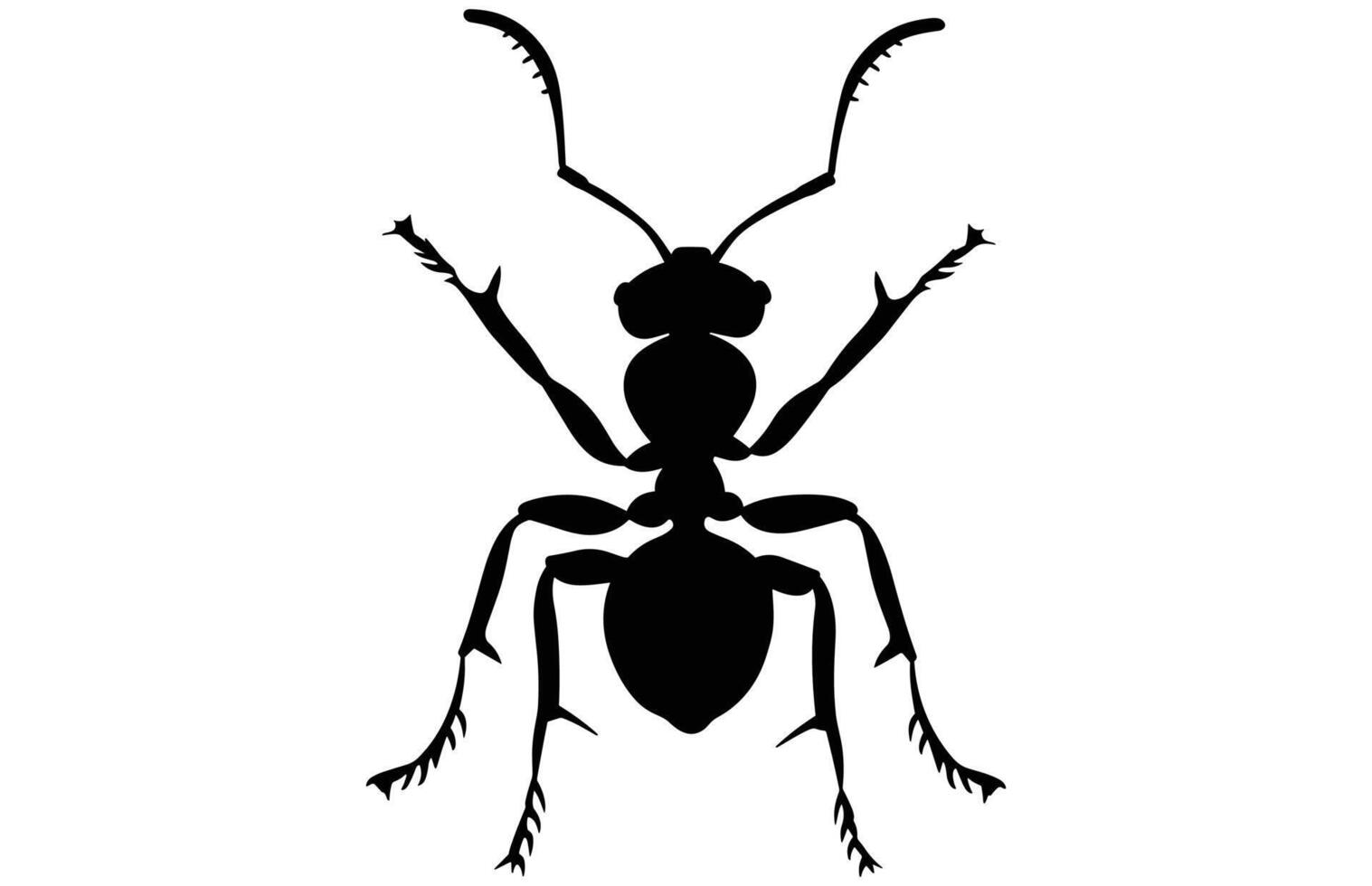 Tiny Ant Silhouette - Cute Insect Outline Art vector