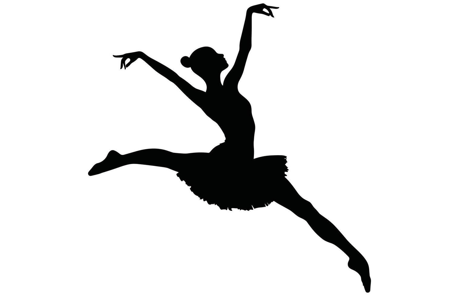 Elegant Female Ballet Dancer Silhouette - Graceful Dance Pose Stock vector