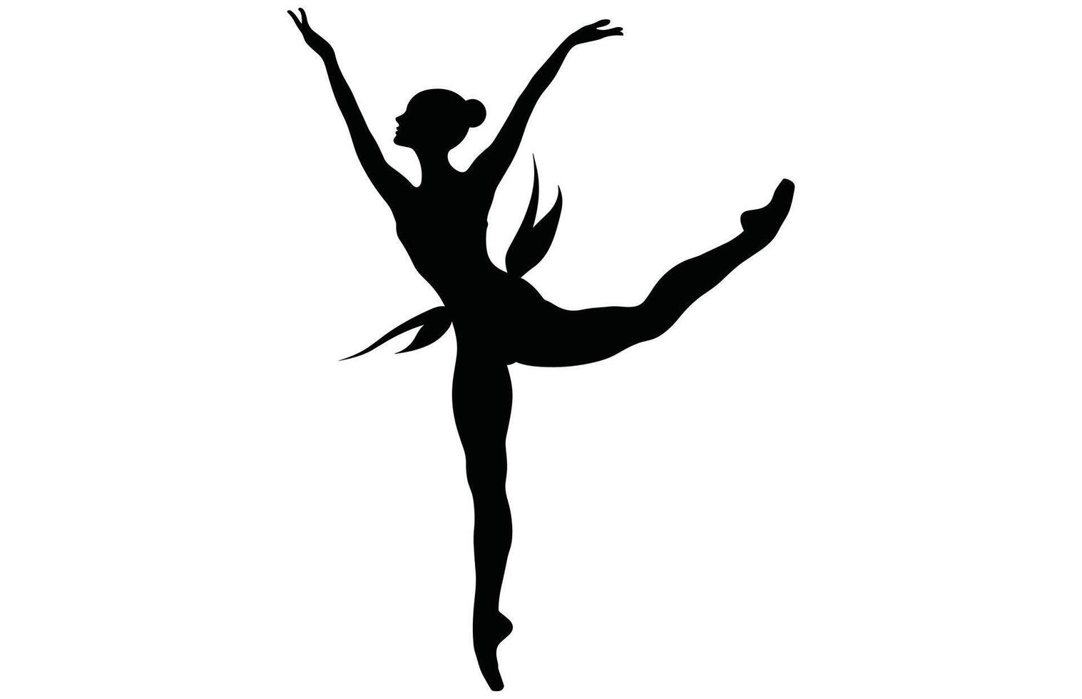 Elegant Female Ballet Dancer Silhouette - Graceful Dance Pose Stock. vector