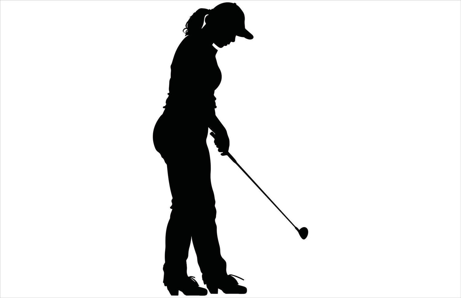 Female Golfer Silhouette - Perfect Swing in Motion vector