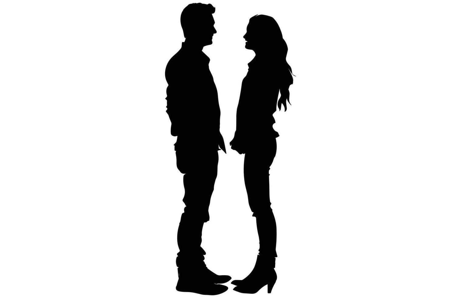 Heartwarming Couple Silhouette - Love and Romance Design vector