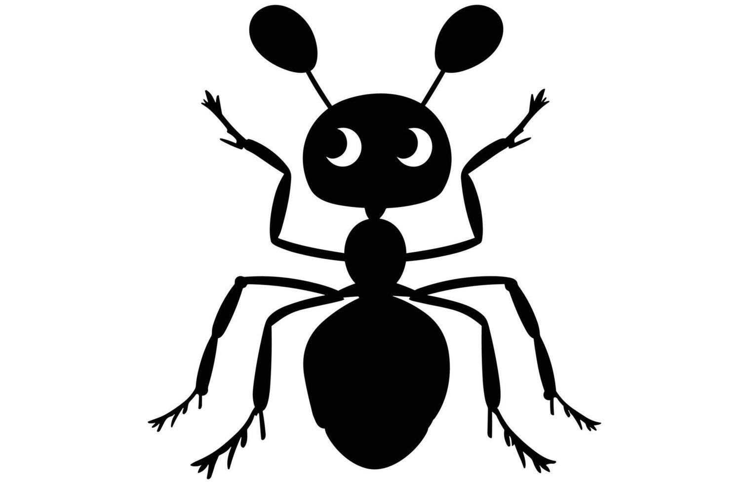 Cute Ant Silhouette - Simple and Playful Illustration vector