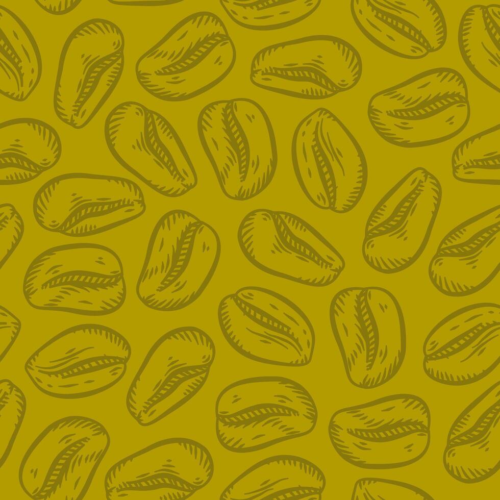 Coffee beans pattern background. Coffee beans wallpaper. Coffee beans illustration ideal for packaging. Pattern background with coffee beans. vector
