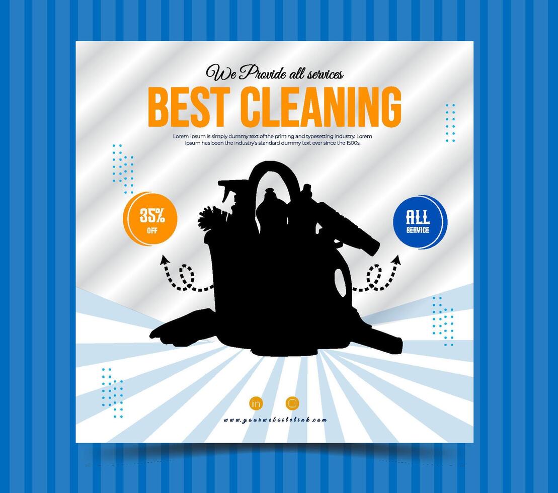 Best cleaning secvices poster design for social media vector