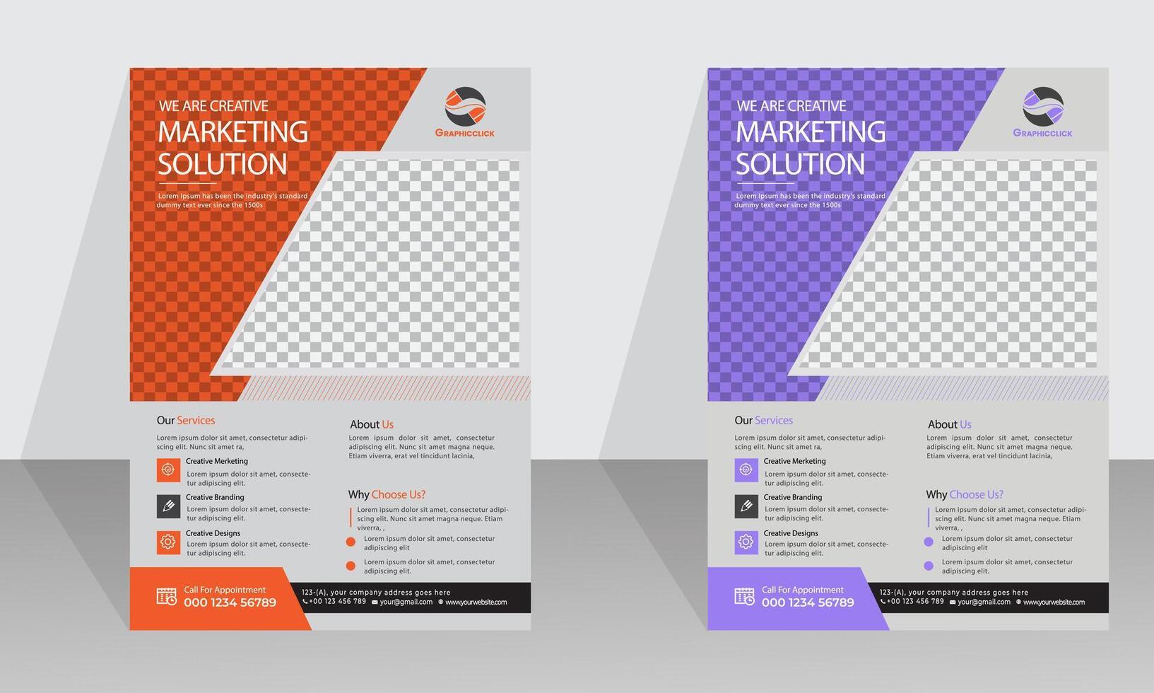 Marketing flyer design a4 size vector