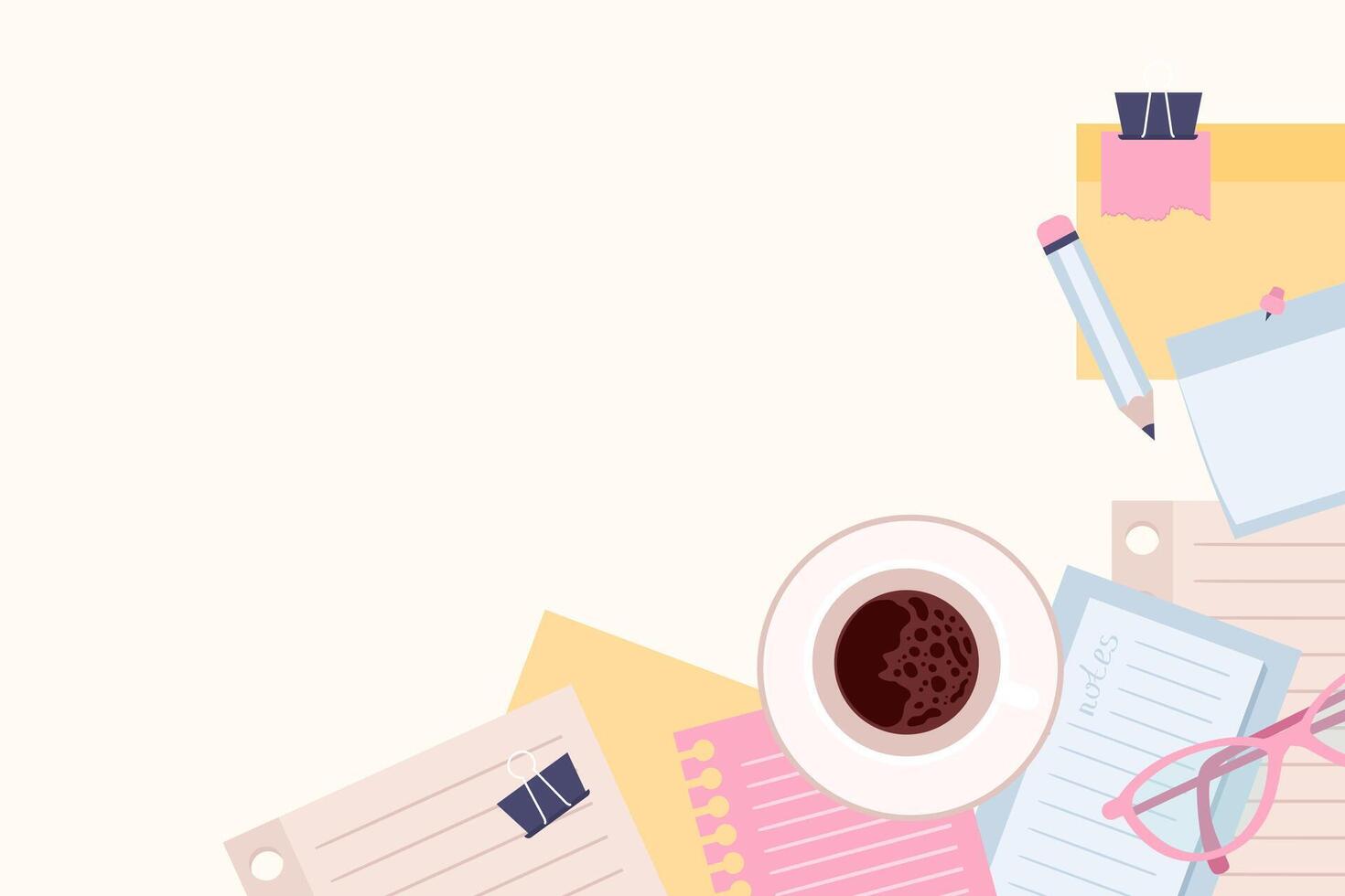 Paper notes frame in flat design vector