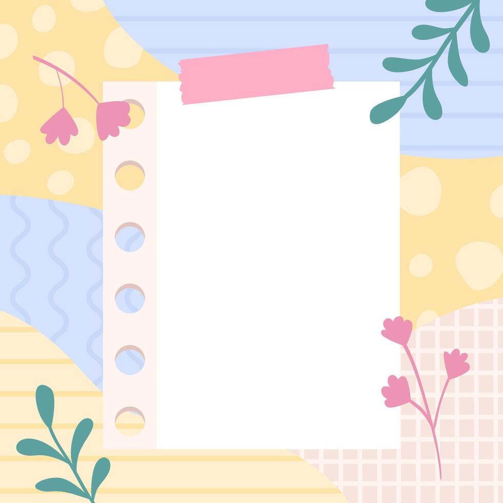 Paper notes collage illustration in flat design vector
