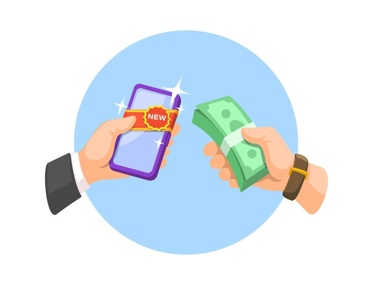 Hand Buying New Smartphone Symbol Cartoon Illustration vector