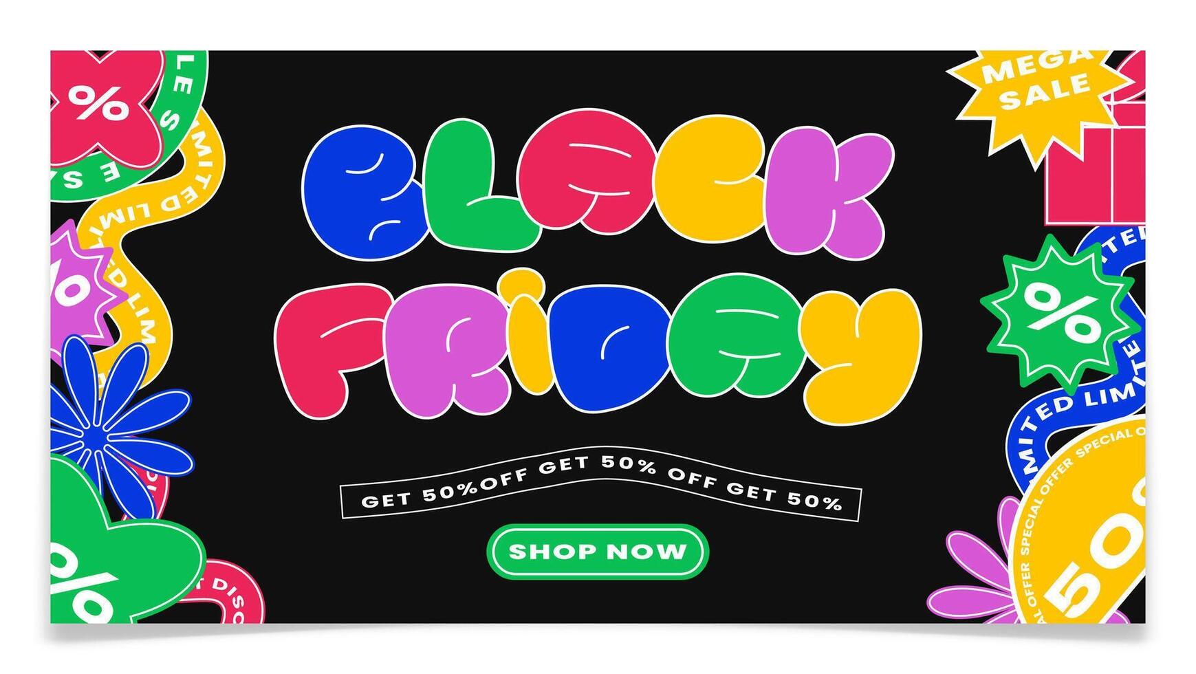 Black Friday Social Media Desktop Banner Template. vector