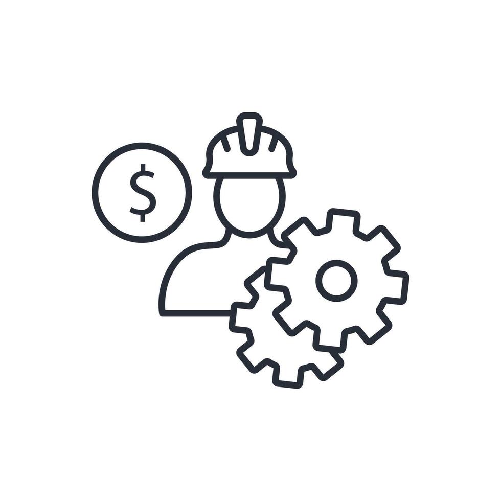 worker icon. .Editable stroke.linear style sign for use web design,logo.Symbol illustration. vector