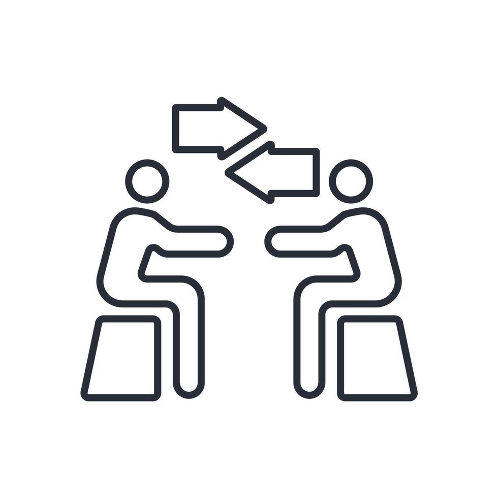 Negotiation icon. .Editable stroke.linear style sign for use web design,logo.Symbol illustration. vector