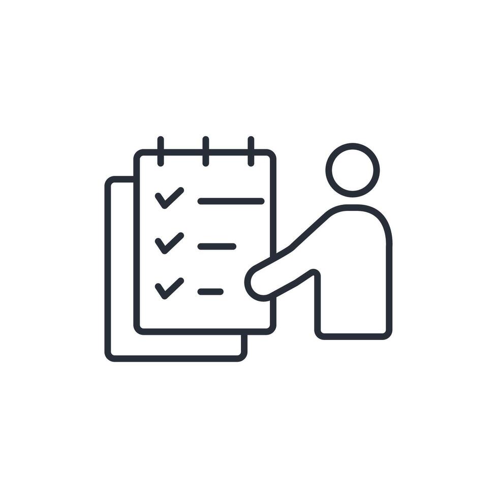Task icon. .Editable stroke.linear style sign for use web design,logo.Symbol illustration. vector