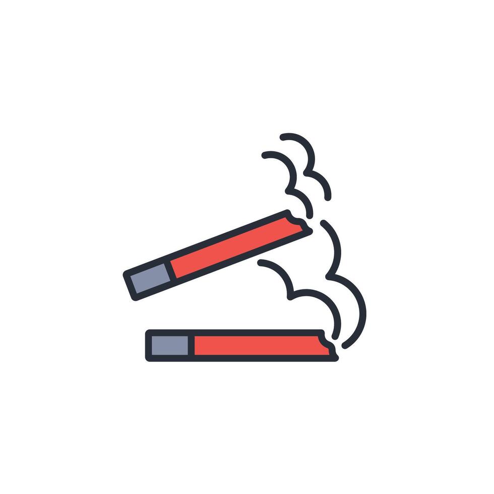Cigarette icon. .Editable stroke.linear style sign for use web design,logo.Symbol illustration. vector