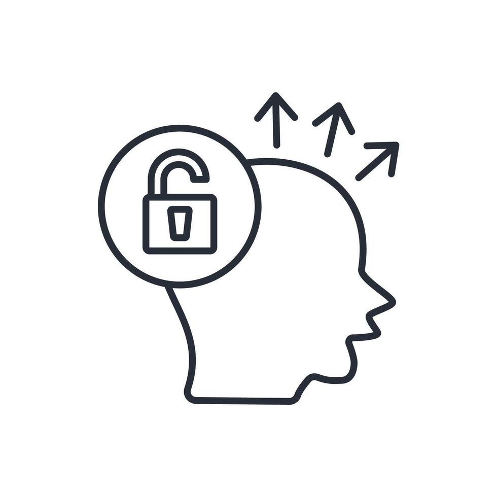 open minded icon. .Editable stroke.linear style sign for use web design,logo.Symbol illustration. vector