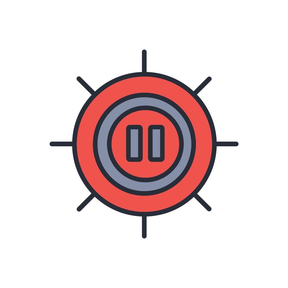 Pause icon. .Editable stroke.linear style sign for use web design,logo.Symbol illustration. vector