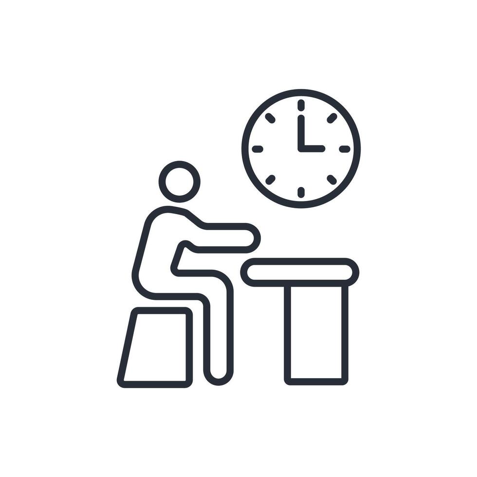 patience icon. .Editable stroke.linear style sign for use web design,logo.Symbol illustration. vector
