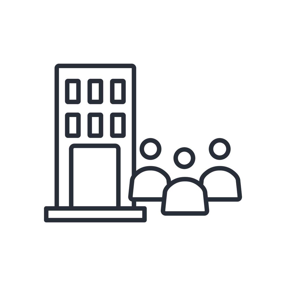organization icon. .Editable stroke.linear style sign for use web design,logo.Symbol illustration. vector