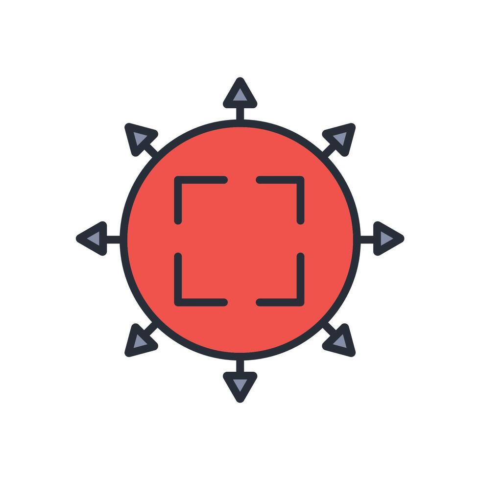Full screen icon. .Editable stroke.linear style sign for use web design,logo.Symbol illustration. vector