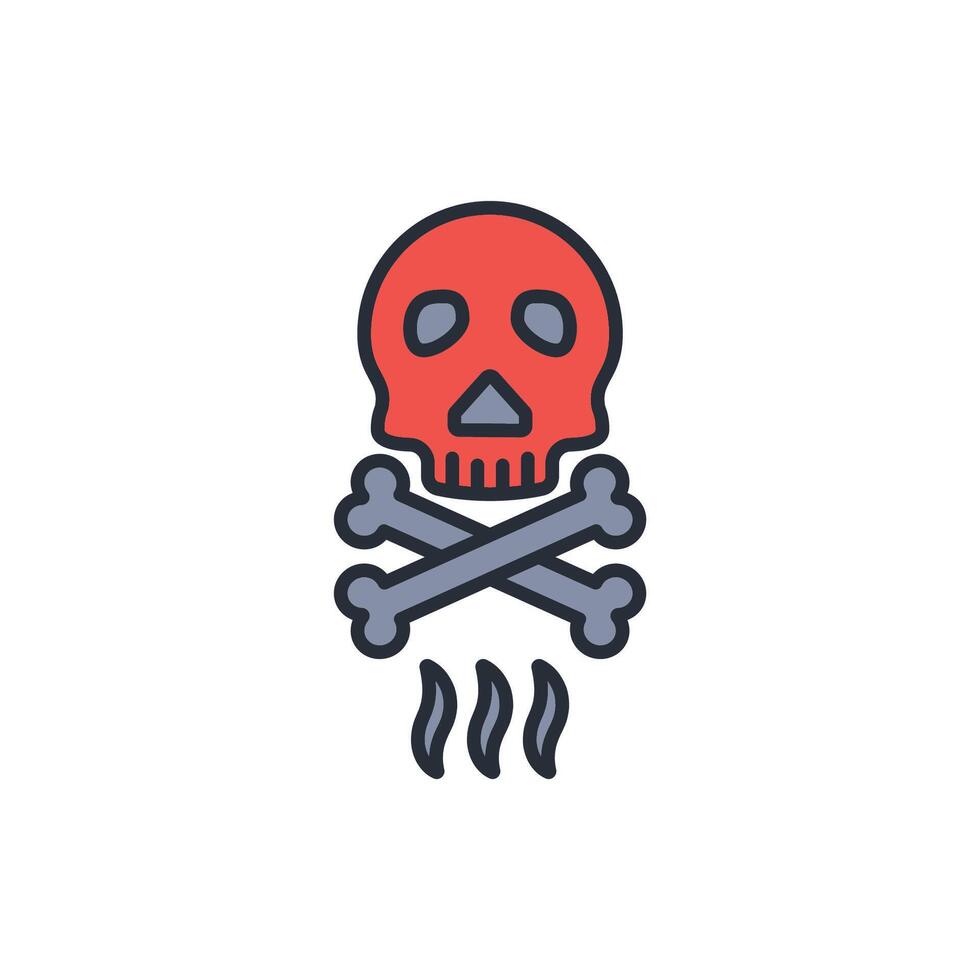 toxic air icon. .Editable stroke.linear style sign for use web design,logo.Symbol illustration. vector