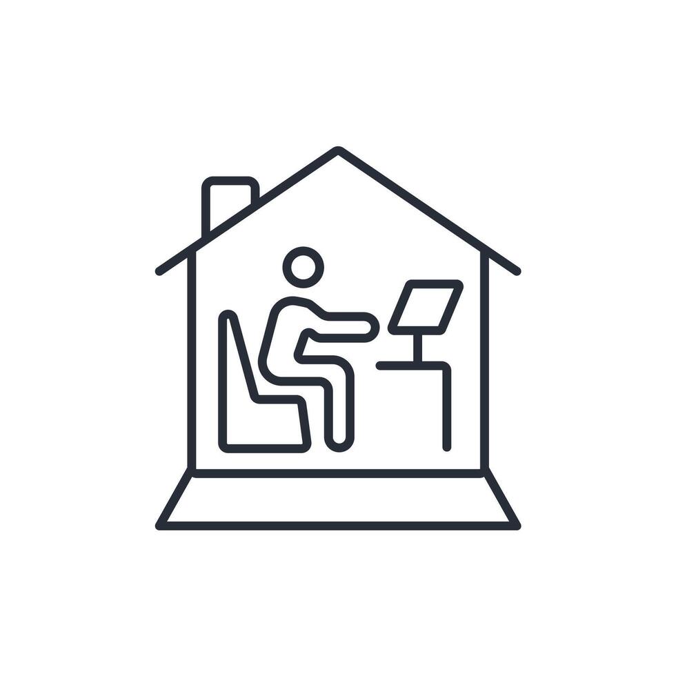 Remote Work icon. .Editable stroke.linear style sign for use web design,logo.Symbol illustration. vector
