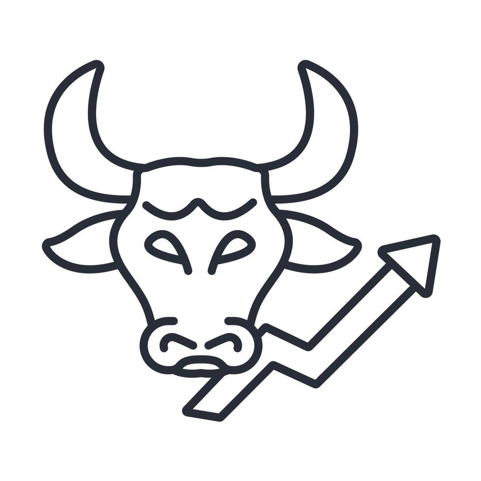 bull market icon. .Editable stroke.linear style sign for use web design,logo.Symbol illustration. vector