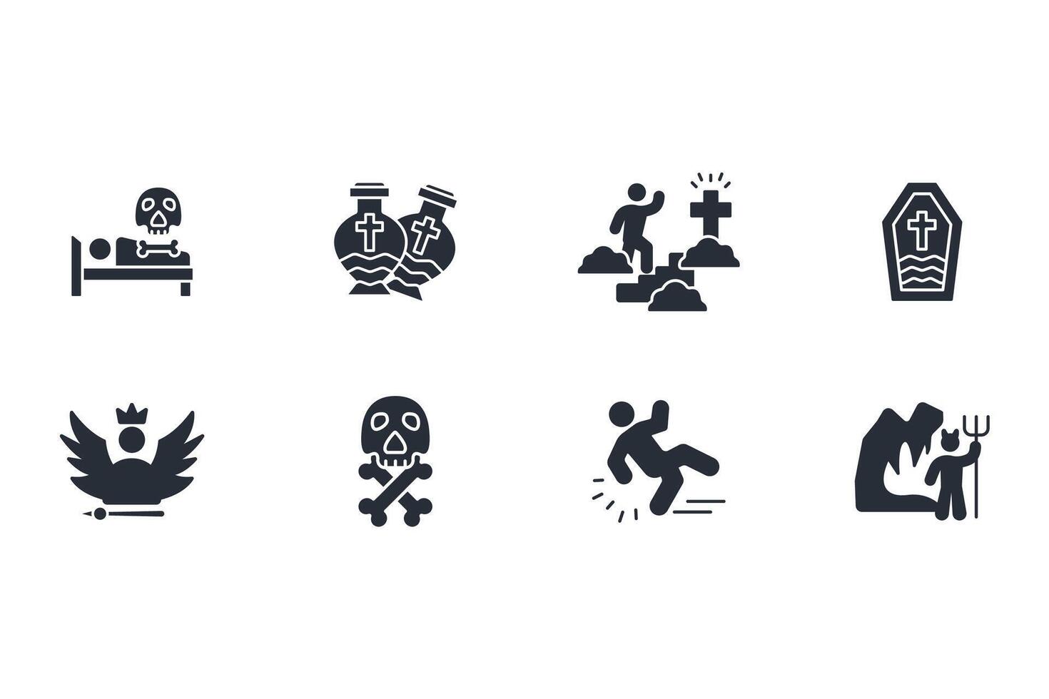 death icon set..Editable stroke.linear style sign for use web design,logo.Symbol illustration. vector