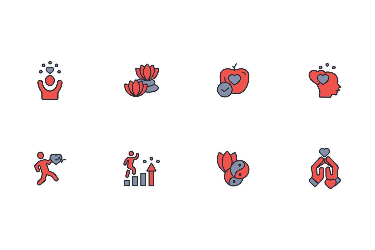 Wellness icon set..Editable stroke.linear style sign for use web design,logo.Symbol illustration. vector