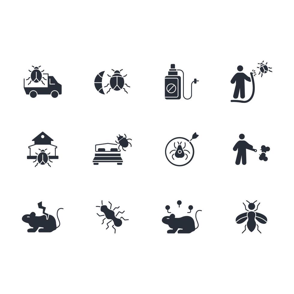 Pest control icon set..Editable stroke.linear style sign for use web design,logo.Symbol illustration. vector