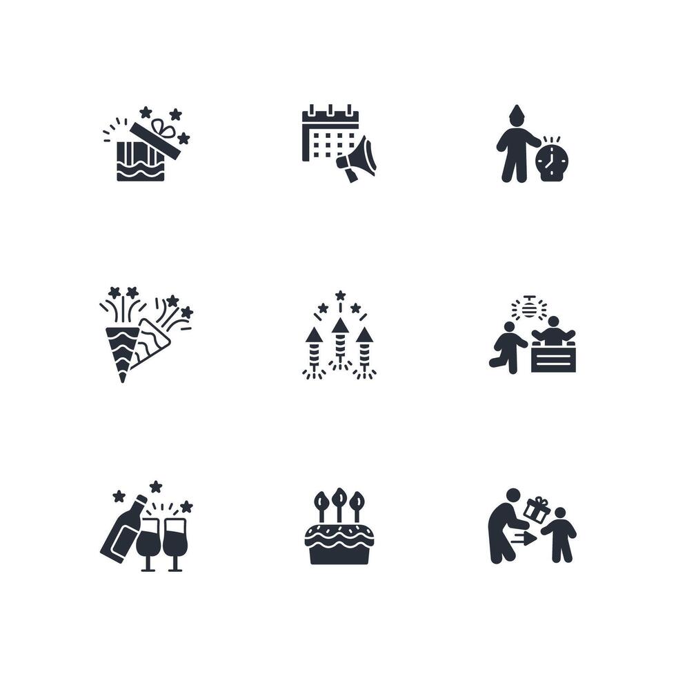 Celebrate icon set..Editable stroke.linear style sign for use web design,logo.Symbol illustration. vector