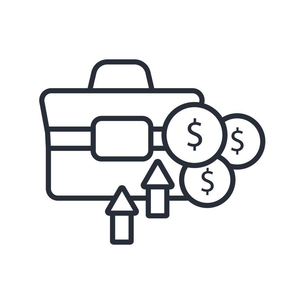 portfolio icon. .Editable stroke.linear style sign for use web design,logo.Symbol illustration. vector