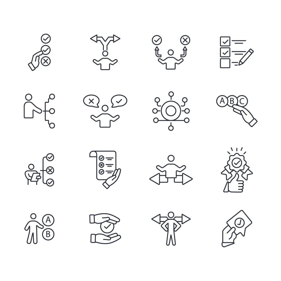 Choice icon set..Editable stroke.linear style sign for use web design,logo.Symbol illustration. vector