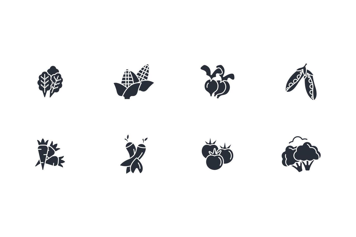 Vegetables icon set..Editable stroke.linear style sign for use web design,logo.Symbol illustration. vector