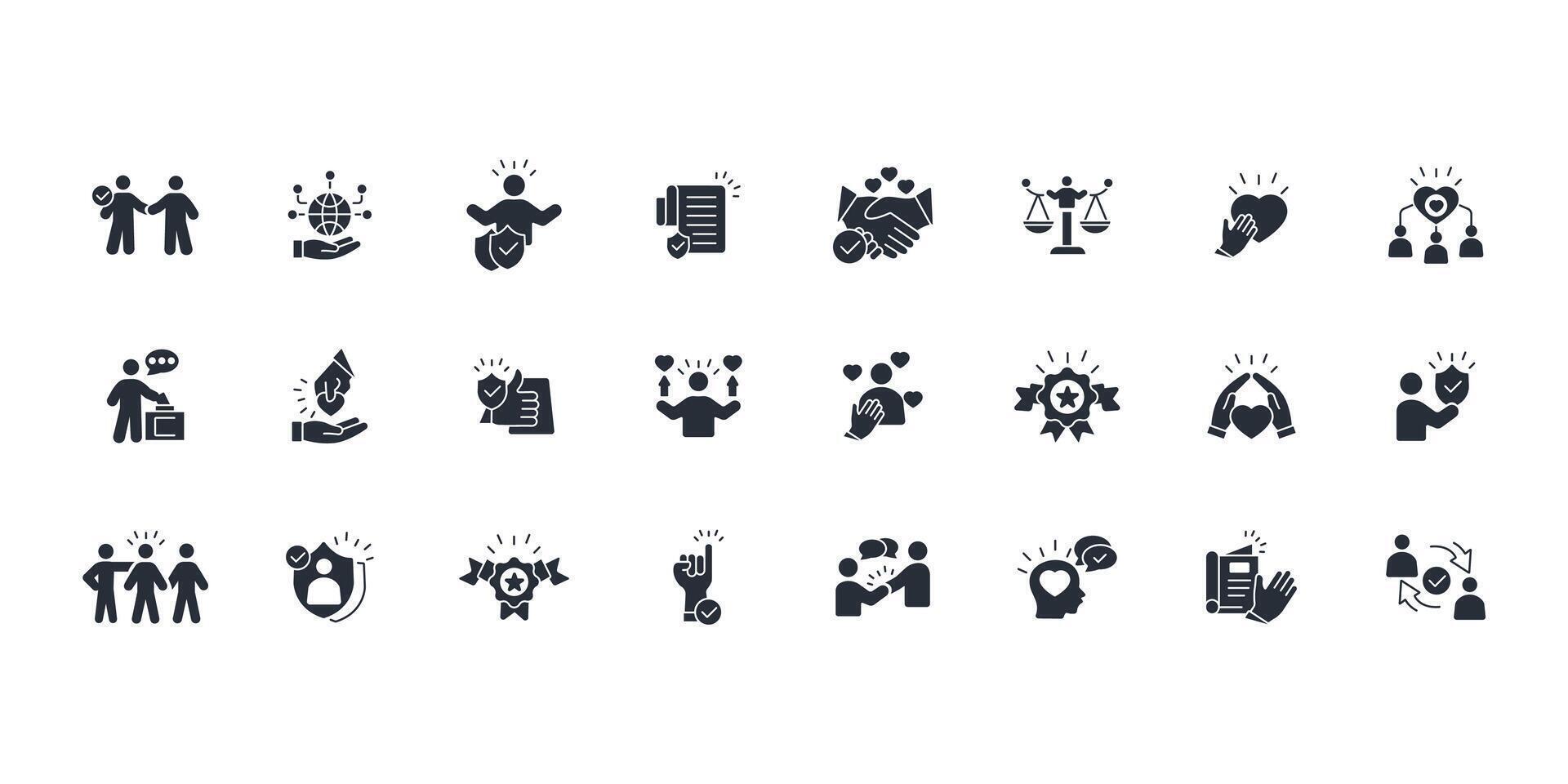 Trust icon set..Editable stroke.linear style sign for use web design,logo.Symbol illustration. vector