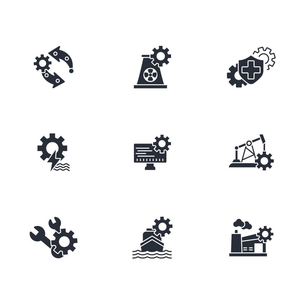Engineering icon set..Editable stroke.linear style sign for use web design,logo.Symbol illustration. vector