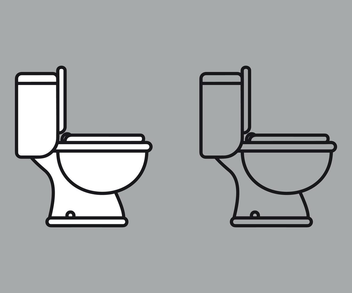 black and white toilet icon isolated vector