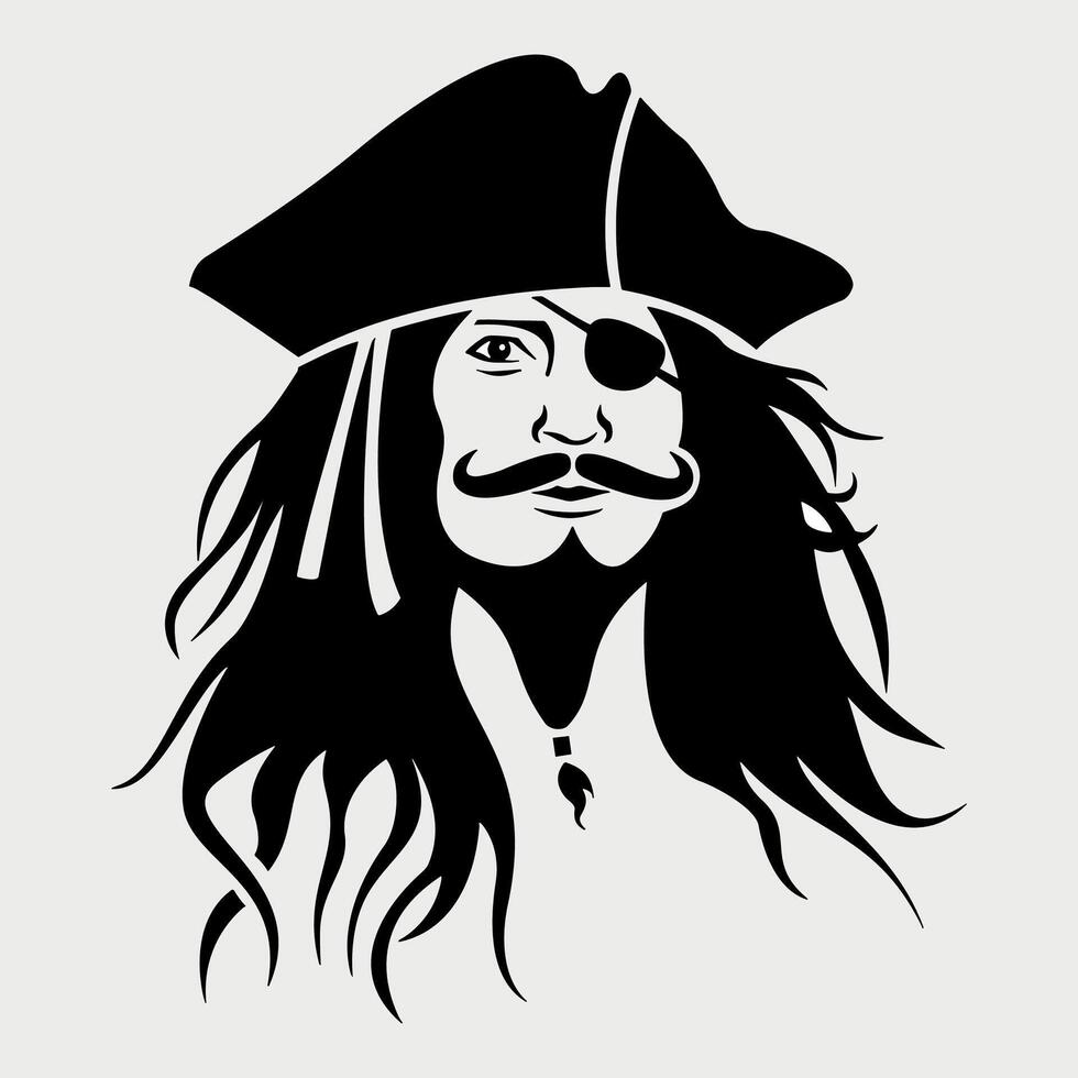 black and white pirate icon isolated vector