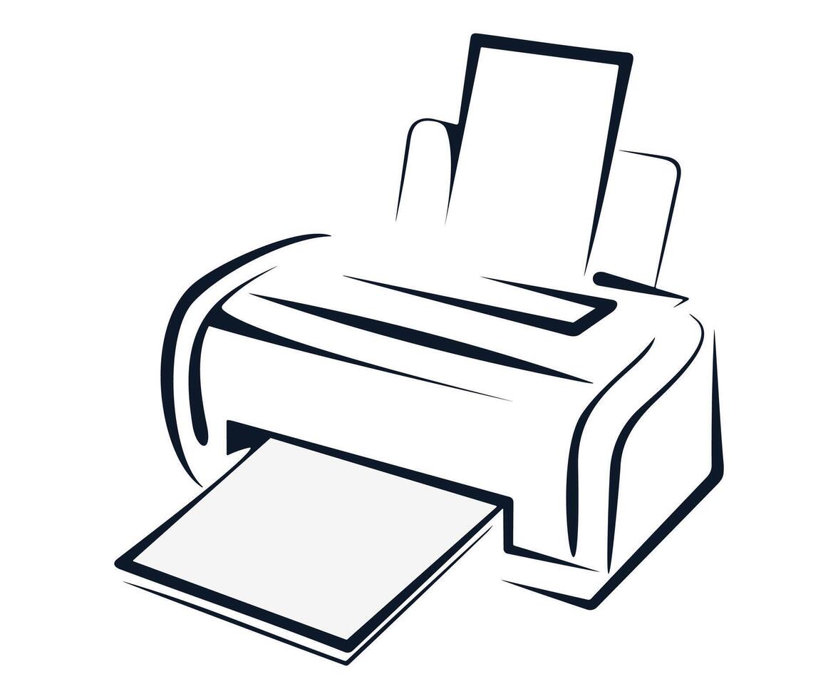 stylized printer icon isolated vector